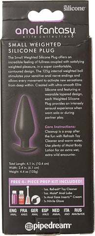 Pipedream Products Anal Fantasy Elite Small Weighted Silicone Anal Plug - Butt Plugs