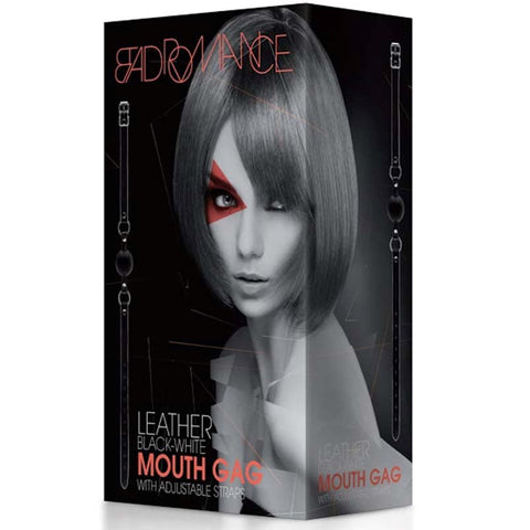 Shots Toys Bad Romance Leather Mouth Gag with Adjustable Straps - Bondage Gags and Bits