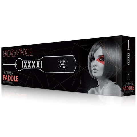Shots Toys Bad Romance Leather Paddle with Stitching BDSM Impact Play - Paddles And Slappers
