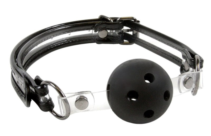 NS Novelties Bare Bondage Ball Gag Transparent Design - - Bondage Gags and Bits