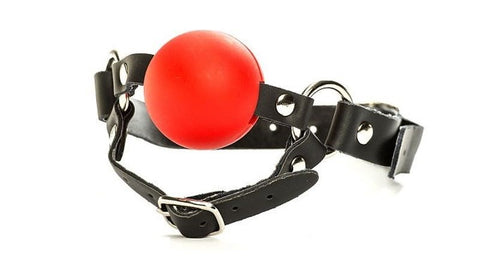 BDStyle BDSM Ball Gag with Chin Strap Thin Premium Silicone - Bondage Gags and Bits