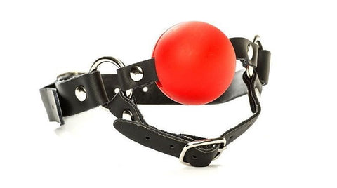 BDStyle BDSM Ball Gag with Chin Strap Thin Premium Silicone - Bondage Gags and Bits