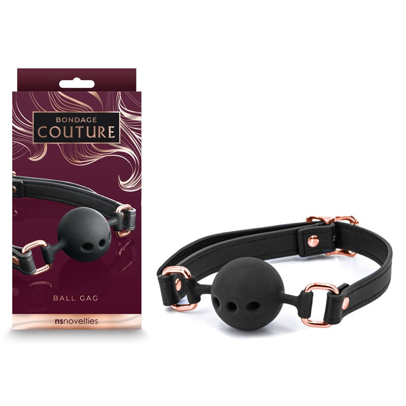 NS Novelties Bondage Couture Ball Gag Premium BDSM Restraint - Bondage Gags and Bits