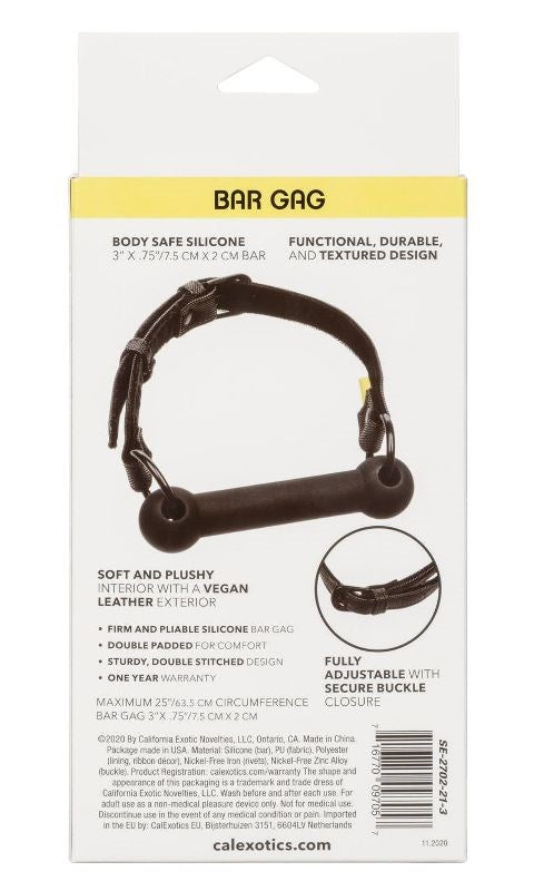 California Exotics Boundless Bar Gag with Vegan Leather Straps - Bondage Gags and Bits