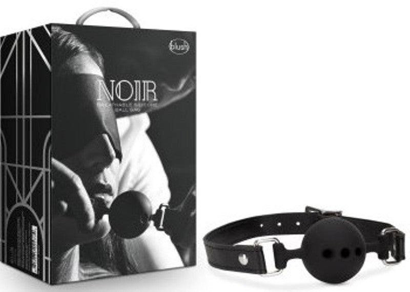 Noir Handmade Breathable Silicone Gag Black with Air Holes for Safe Play - - Bondage Gags and Bits