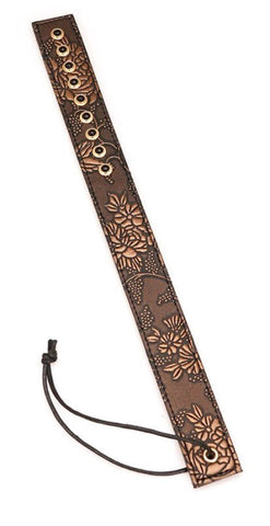 Spartacus Enterprises Brown Floral Print Paddle with Decorative Stones - Paddles And Slappers