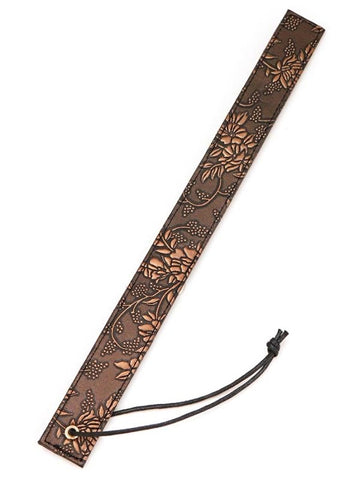 Spartacus Enterprises Brown Floral Print Paddle with Decorative Stones - Paddles And Slappers