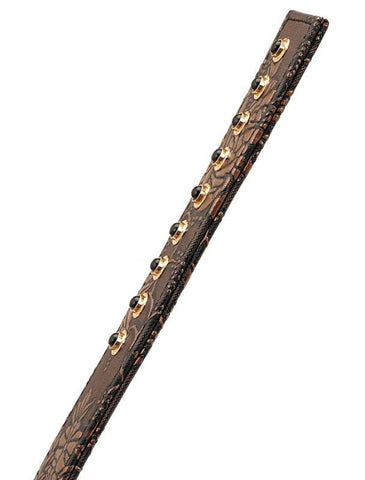 Spartacus Enterprises Brown Floral Print Paddle with Decorative Stones - Paddles And Slappers