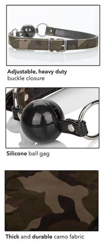 California Exotics Colt Camo Ball Gag Premium Restraint with Silicone - Bondage Gags and Bits