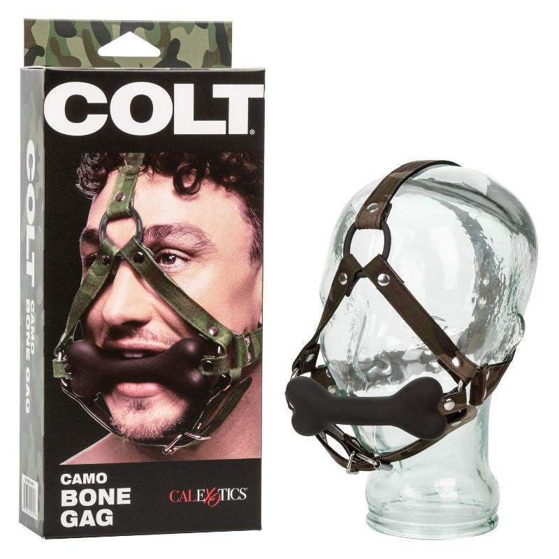 California Exotics Colt Camo Bone Gag with Adjustable Strap - - Bondage Gags and Bits