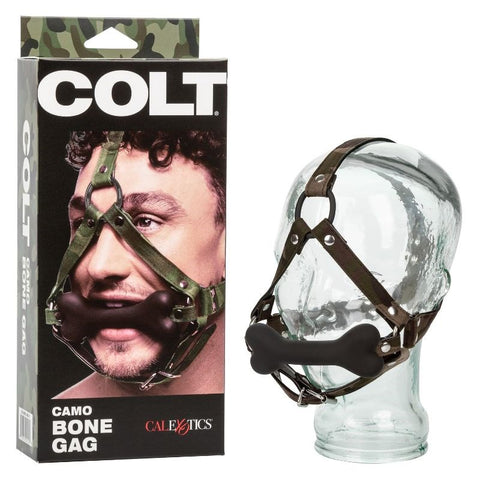 California Exotics Colt Camo Bone Gag with Adjustable Strap - Bondage Gags and Bits