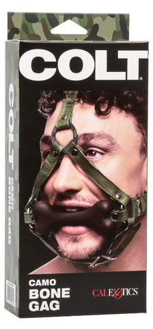 California Exotics Colt Camo Bone Gag with Adjustable Strap - Bondage Gags and Bits