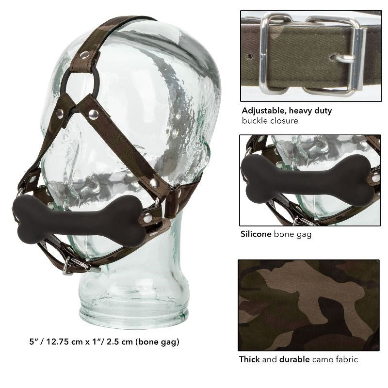 California Exotics Colt Camo Bone Gag with Adjustable Strap - - Bondage Gags and Bits