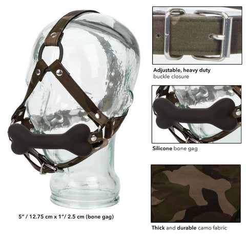 California Exotics Colt Camo Bone Gag with Adjustable Strap - Bondage Gags and Bits