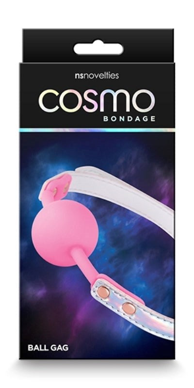 NS Novelties Cosmo Bondage Ball Gag Rainbow with Rose Gold Hardware - - Bondage Gags and Bits