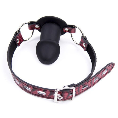 BDStyle Diamond Strap Silicone Penis Gag with Lockable Security - Bondage Gags and Bits