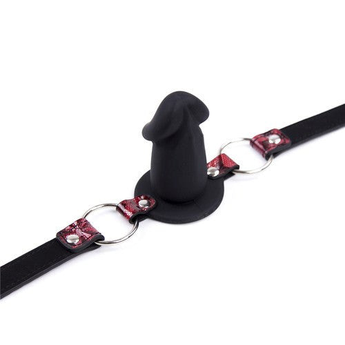 BDStyle Diamond Strap Silicone Penis Gag with Lockable Security - Bondage Gags and Bits