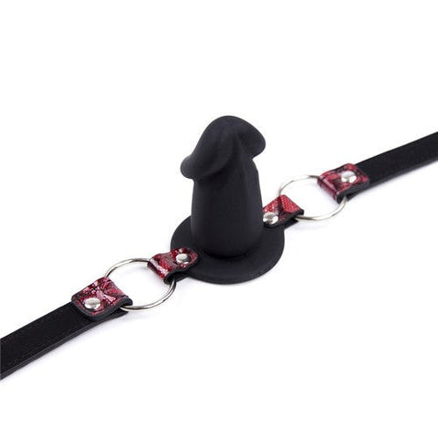 BDStyle Diamond Strap Silicone Penis Gag with Lockable Security - Bondage Gags and Bits