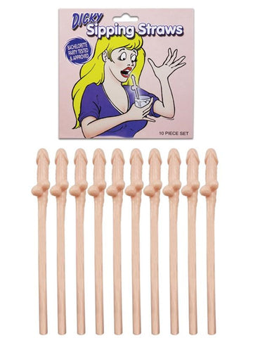 Seven Creations Dicky Sipping Bachelorette Party Straws (10 pack) Fun Party - Bachelorette and Bucks
