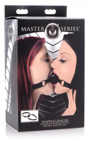 XR Brands Doppleganger Silicone Double Mouth Gag Dual BDSM Restraint - Bondage Gags and Bits