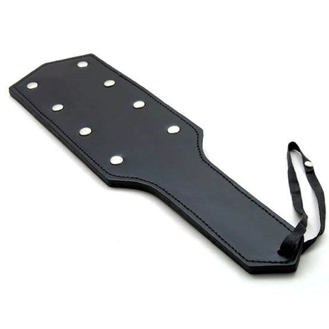 Hells Couture Fantasies In Punishment Leather Paddle Premium Studded Design - Paddles And Slappers