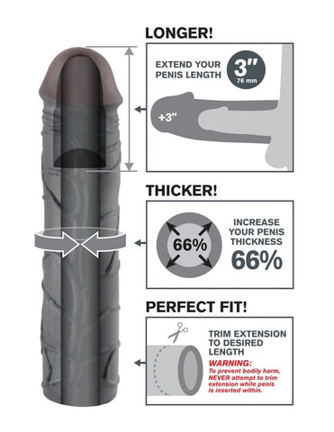 Pipedream Products Fantasy X Tensions Mega 3 Inch Penis Extension - Penis Sleeves and Extenders