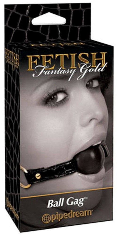 Pipedream Products Fetish Fantasy Bondage Gold Ball Gag with Velcro Strap - Bondage Gags and Bits