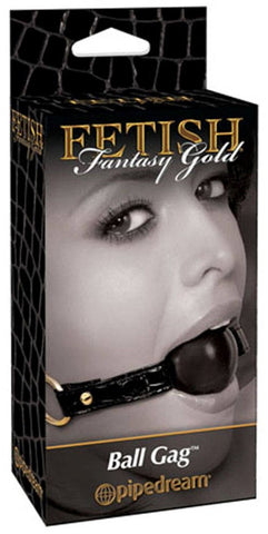 Pipedream Products Fetish Fantasy Bondage Gold Ball Gag with Velcro Strap - Bondage Gags and Bits
