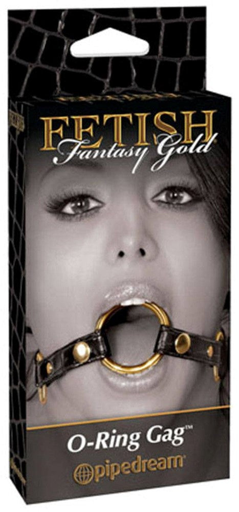 Pipedream Fetish Fantasy Gold O Ring Bondage Gag with Breathable Design - Bondage Gags and Bits