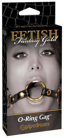 Pipedream Fetish Fantasy Gold O Ring Bondage Gag with Breathable Design - Bondage Gags and Bits