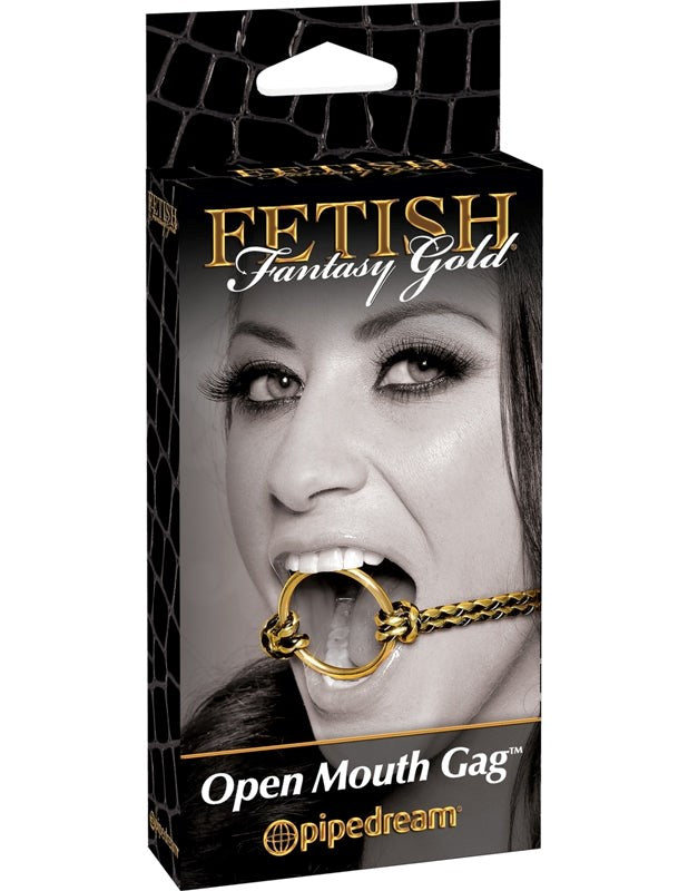 Pipedream Products Fetish Fantasy Gold BDSM Play Open Mouth Gag Premium Design - Bondage Gags and Bits