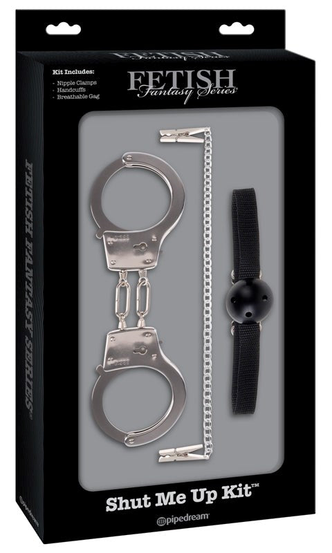 Pipedream Products Fetish Fantasy Limited Edition Shut Me Up Bondage Kit - Bondage Gags and Bits