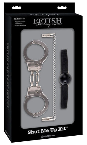Pipedream Products Fetish Fantasy Limited Edition Shut Me Up Bondage Kit - Bondage Gags and Bits