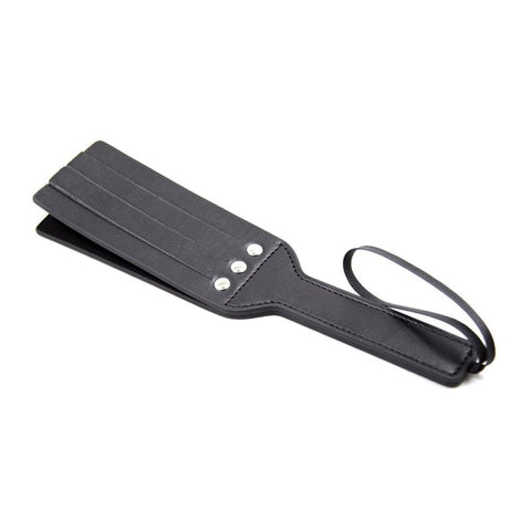 BDStyle Fetish Play Double Paddle Black Faux Leather Wishbone Design - Paddles And Slappers