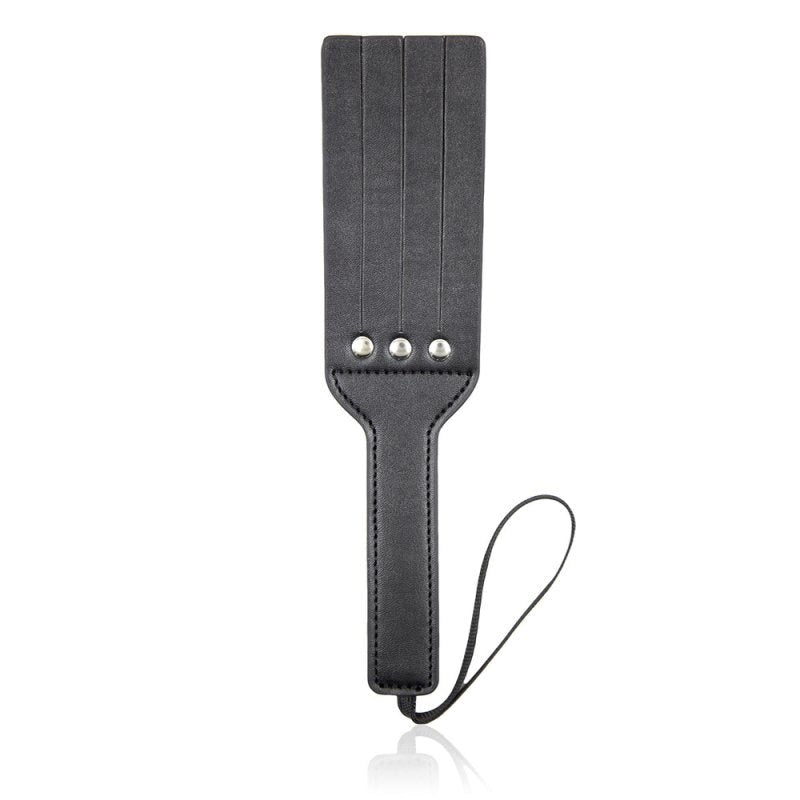 BDStyle Fetish Play Double Paddle Black Faux Leather Wishbone Design - Paddles And Slappers
