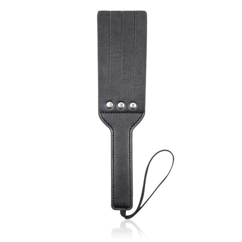 BDStyle Fetish Play Double Paddle Black Faux Leather Wishbone Design - Paddles And Slappers
