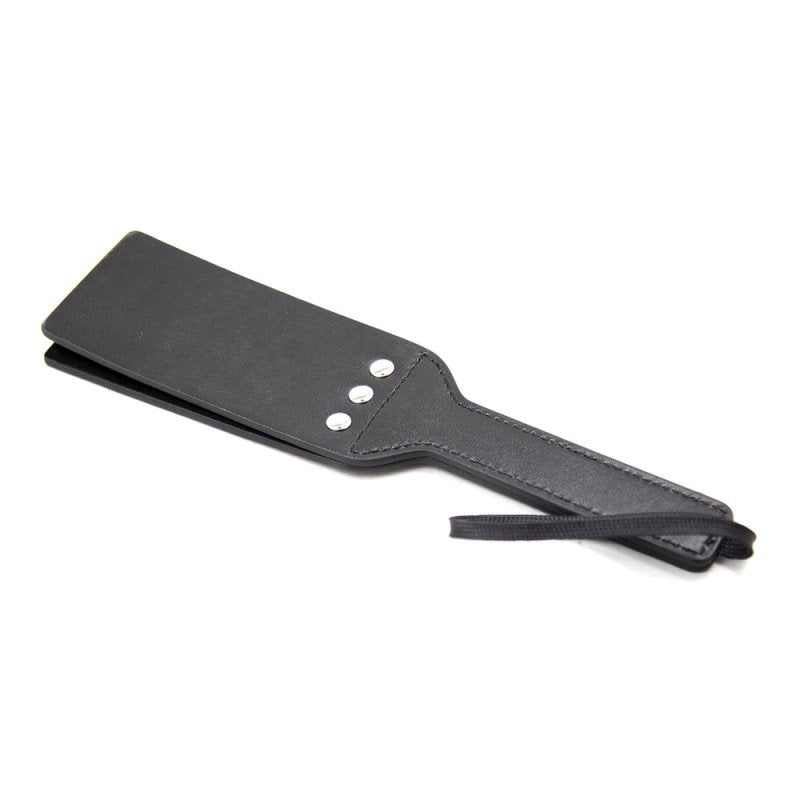 BDStyle Fetish Play Double Paddle Black Faux Leather Wishbone Design - Paddles And Slappers