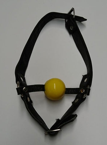Hells Couture Fetish Toy Box Ball Gag with Face Harness Premium BDSM - Bondage Gags and Bits