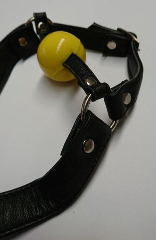 Hells Couture Fetish Toy Box Ball Gag with Face Harness Premium BDSM - Bondage Gags and Bits
