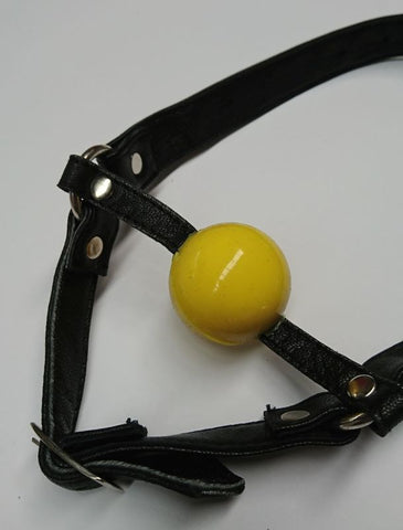 Hells Couture Fetish Toy Box Ball Gag with Face Harness Premium BDSM - Bondage Gags and Bits
