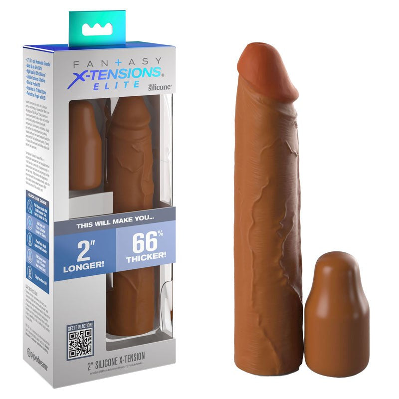 Pipedream Products Fantasy X Tensions Elite 2 Inch Silicone Cock Extension - Penis Sleeves and Extenders