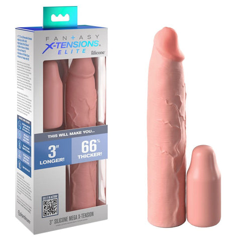 Pipedream Products Fantasy X Tensions Elite 3 Inch Silicone Penis Extension - Penis Sleeves and Extenders