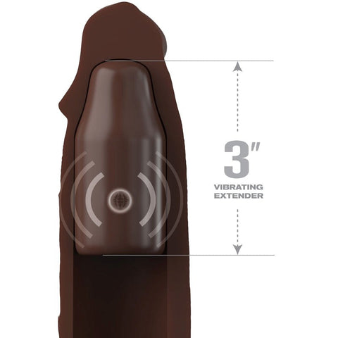 Pipedream Products FX Elite 3 Inch Vibrating Mega Penis Extension With Remote - Penis Sleeves and Extenders