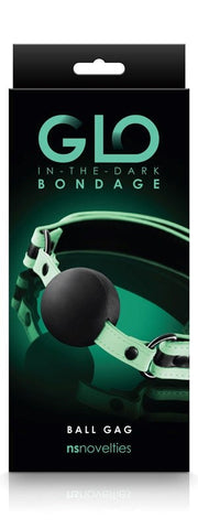 NS Novelties GLO Bondage Ball Gag Glow in Dark BDSM Restraint - Bondage Gags and Bits