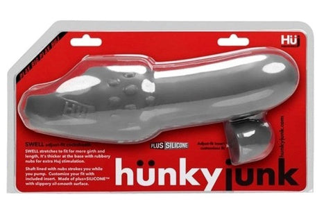 Hunkyjunk SWELL Adjustfit Cocksheath with Textured Base Enhancement - Penis Sleeves and Extenders