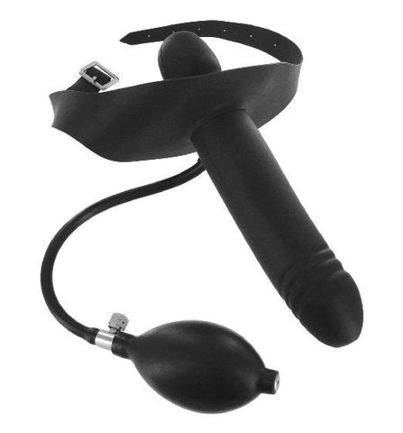 XR Brands Incubus Dildo Gag with Inflatable Oral Penetration Feature - Bondage Gags and Bits