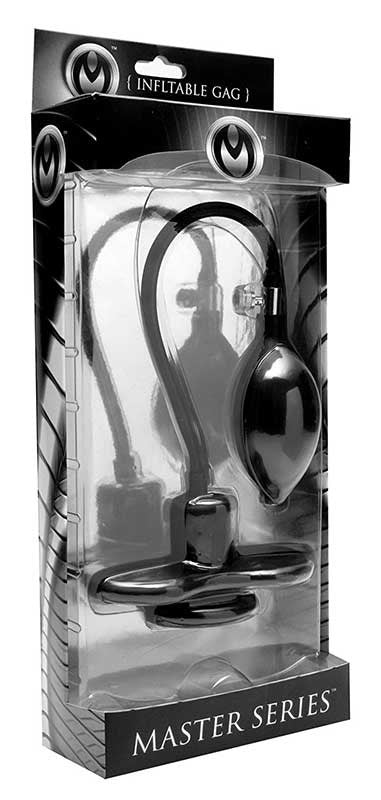 XR Brands Inhibitor Inflatable Gag Mouth Restraint for BDSM Control - - Bondage Gags and Bits