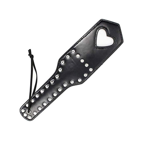 Hells Couture Inxtasy Discipline Paddle with Heart Cut Out Leather BDSM - Paddles And Slappers