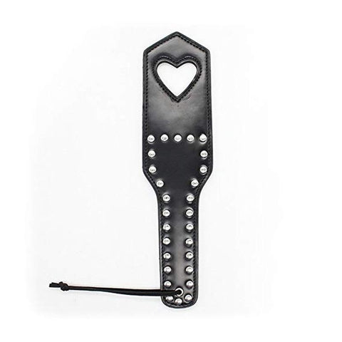 Hells Couture Inxtasy Discipline Paddle with Heart Cut Out Leather BDSM - Paddles And Slappers