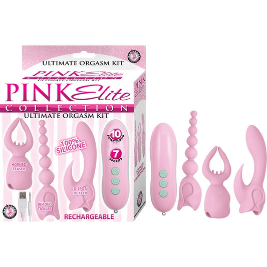 PINK ELITE Ultimate Massage Orgasm Kit With 3 Attachments - - Sex Kits